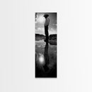 Lone Cowboy, Reflection Photography, Framed Canvas Print, Rustic Art, Moody Wall Art, Extra Wide Art, Southwest Wall Art