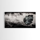 Nature Leaf Art, Monochrome Painting, Abstract Botanical Prints, Black and White Art, Modern Wall Decor, Framed Canvas Print, Rustic Art