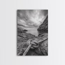 Nautical art, rope knot, coastal decor, moody art, wabi sabi art, rustic photography, living room art, canvas print, panoramic wall art