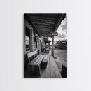 Western town, rustic wall art, farmhouse art, extra wide art, above couch art, cowboy decor, horizontal wall art, framed canvas print