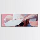 Cowboy Portrait, Pink Abstract Art, Southwest Wall Art, Canvas Print, Light Pink Wall Art, Rustic Decor, Living Room Art