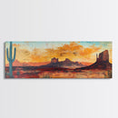 Southwest Wall Art, Framed Canvas Print, Joshua Tree Art, Desert Landscape Painting, Extra Wide Art, Rustic Wall Art, Above Couch Art, Gift Idea