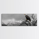 Bald Eagle, Mountain Painting, Wildlife Art, Nature Wall Art, Rustic Decor, Moody Art, Above Sofa Art, Extra Wide Art, Framed Canvas Print