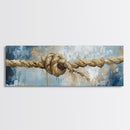 Nautical Rope Art, rustic decor, nautical painting, coastal decor, farmhouse art, wabi sabi art, framed canvas print, moody art