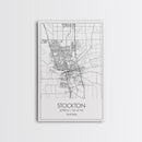 Stockton Street Map, California Map, City Map Print, Modern Wall Art, Wall Art, Canvas Print, Boyfriend Gift, Travel Wall Décor, Art Print