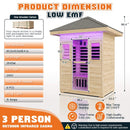 Thermora Zurich 3-Person Low EMF Spruce Wood Outdoor Infrared Sauna With Bluetooth Speakers And LED Lights (SAK59047)