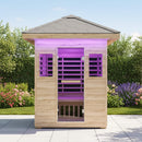 Thermora Zurich 3-Person Low EMF Spruce Wood Outdoor Infrared Sauna With Bluetooth Speakers And LED Lights (SAK59047)