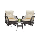Alora 3-Piece Wicker Patio Bistro Set W/ Swivel Chairs And Table (SAK14789)