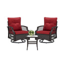 Alora 3-Piece Wicker Patio Bistro Set W/ Swivel Chairs And Table (SAK14789)