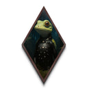 Victorian Gothic Gecko Portrait, Framed Canvas Embossed Print, Made In America Art, Spooky Halloween Wall Art