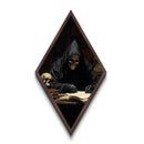 The Grim Reaper In His Study, Gothic Halloween Decor, Canvas Textured Print, Scary Horror Art, Goth Decor, Moody Oil Painting, Dark Academia