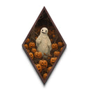 Fall Omens - Spooky Ghost In A Pumpkin Patch, Halloween Decor, Fall Art, Canvas Textured Print, Spooky Halloween Decor