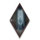 Dark academia spirit seated by window, this Canvas Art Print blends haunted ambiance and Diamond Shaped Art for Halloween gothic interiors