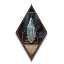 Haunted Victorian staircase ghost scene Canvas Art Print in gothic style with dark academia atmosphere and Diamond Shaped Art