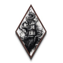 Twisted haunted house overtaken by void Canvas Art Print in dark academia horror theme with Diamond Shaped Art haunted