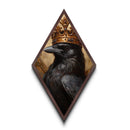 Gothic Victorian Raven Portrait Canvas Art, Diamond Shaped Halloween Wall Art
