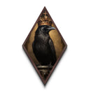 Where'd this crow get a crown? Framed Canvas Embossed Print, Darkacademia Raven print, Halloween Home Decor