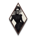 Victorian Skeleton Lady Diamond Shaped Art Gothic Halloween Canvas Art Print Dark Academia Macabre Decor Elegant Skull Portrait