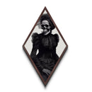 Bone-Chic Portrait Diamond Shaped Art Dark Academia Skeleton Lady Canvas Art Print Gothic Macabre Halloween Wall Hanging