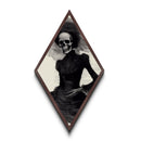 Gothic Widow Diamond Shaped Art Halloween Canvas Embossed Print Skeleton Woman Macabre Victorian Skull Portrait Dark Academia