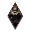 Victorian Bat Portrait, Albino Bat Painting Print, Diamond Shaped Halloween Art
