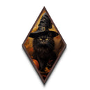 The Witch Cat With Her Jack O Lanterns, Canvas Textured Print, Dark Academia Halloween Art, Victorian Cat Oil Painting, Goth Halloween Decor
