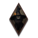 The Witch Cat With A Flower In Her Cap, Canvas Textured Print, Dark Academia Halloween Art, Victorian Cat Oil Painting, Goth Halloween Decor