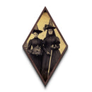 Victorian Witches Sepia Photograph Diamond Shaped Art Canvas Art Print Gothic Halloween Dark Academia Occult Vintage Aesthetic