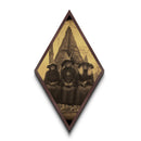 Elderly Witch Coven Portrait Diamond Shaped Art Canvas Embossed Print Witchcore Halloween Dark Academia Gothic Wall Art Decor
