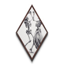 Dancing Skeletons in Love Diamond Shaped Art Canvas Art Print Halloween Gothic Romantic Skeleton Couple Spooky Wall Artwork