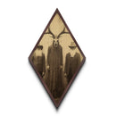 Haunting forest cult leader in stag skull and long robes posed in Diamond Shaped Art style on Halloween gothic Canvas Embossed Print canvas