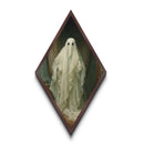 You Caught Me! Silly Ghost In A Sheet, Framed Canvas Art Print, Canvas Embossed Dark Academia Wall Art, Halloween Art