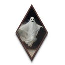 Spooky Ghost Portrait, Diamond Shaped Canvas Art Print, Halloween Home Decor