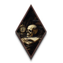 Gothic Victorian Library Oil Painting Print, Diamond Shaped Halloween Decor, Spooky Season Dark Academia Halloween Art
