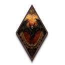 Gothic Bat Victorian Oil Painting Print, Diamond Shaped Art, Halloween Decor, Halloween Wall Art