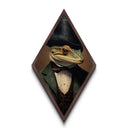 Dapper Victorian Lizard Portrait, Diamond Shaped Canvas Textured Art Print, Cute Halloween Animal Print, Halloween Wall Art
