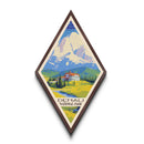 Denali National Park Diamond Shaped Travel Poster Canvas Art Print, Canvas Wall Art, Travel Gift, Alaska Travel Art