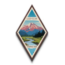 Lassen Volcanic National Park Diamond Shaped Travel Poster Canvas Art Print, Canvas Wall Art, Travel Gift, California Travel Art