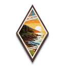 Acadia National Park Diamond Shaped Travel Poster Wall Art Art Print, Canvas Wall Art, Travel Gift, Maine Travel Art