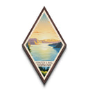 Crater Lake National Park Diamond Shaped Travel Poster Canvas Art Print, Canvas Wall Art, Travel Gift, Oregon Travel Art