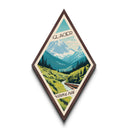 Glacier National Park Diamond Shaped Travel Poster Canvas Art Print, Canvas Wall Art, Travel Gift, Montana Travel Art