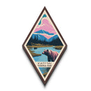 Katmai National Park Diamond Shaped Travel Poster Canvas Art Print, Canvas Wall Art, Travel Gift, Alaska Travel Art