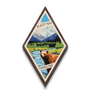 Katmai National Park Diamond Shaped Adventure Poster Canvas Artwork Print, Canvas Wall Art, Travel Present, Alaska Travel Art