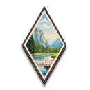 Yosemite National Park Diamond Formed Travel Poster Wall Art Artwork Print, Canvas Wall Art, Travel Gift, California Travel Art