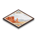 Arches National Park Diamond Shaped Travel Poster Art Canvas Art Print, Canvas Wall Art, Travel Gift, Utah Travel Art