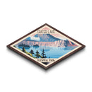 Crater Lake National Park Diamond Shaped Adventure Poster Art Wall Art Art Print, Canvas Wall Art, Travel Gift, Oregon Travel Art