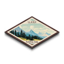 Retro Glacier National Park Travel Poster Art Canvas Texture Print, Travel Decor Art, Midcentury Modern Decor Montana Travel Art