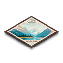 Glacier National Park Diamond Shaped Adventure Print Art Canvas Art Print, Canvas Wall Art, Travel Gift, Montana Travel Art