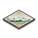 Katmai National Park Diamond Shaped Travel Poster Art Canvas Art Print, Canvas Wall Art, Travel Gift, Alaska Travel Art