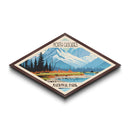 North Cascades National Park Diamond Shaped Travel Poster Art Canvas Art Print, Canvas Wall Art, Travel Gift, Washington Travel Art